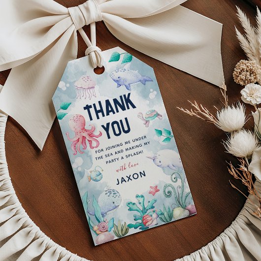 可愛いキッズインザシー感謝してい誕生日好き ギフトタグ