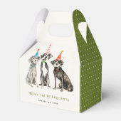 可愛いキッズウォーターカラーポーティドッグ誕生日パーティー フェイバーボックス (裏面サイド)