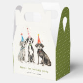 可愛いキッズウォーターカラーポーティドッグ誕生日パーティー フェイバーボックス (オープン)