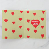 可愛いキッズブルーのテディベアとハートがすぐ元気 カード (内部)