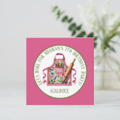 可愛いキッズベーキング誕生日パーティー 招待状 (スタンド正面)