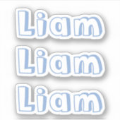 可愛いキッズボーイ赤ちゃんブルー名シール シール (正面)