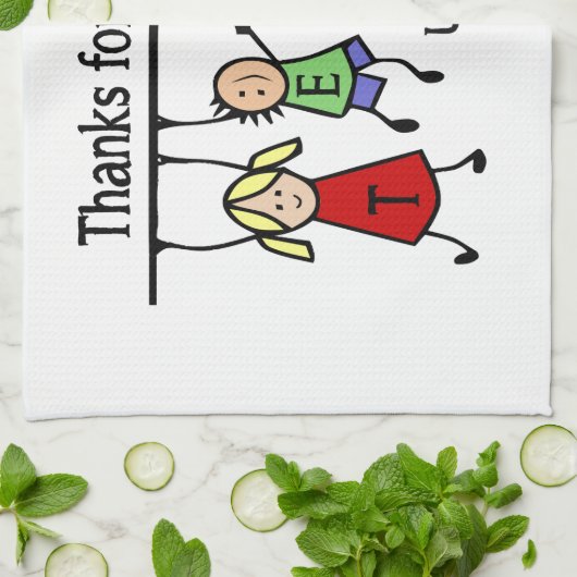 可愛いキッズマンガ教えーの先生 キッチンタオル (折り畳み)