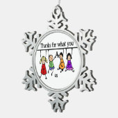 可愛いキッズマンガ教えーの先生 スノーフレークピューターオーナメント (右)