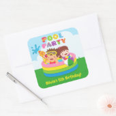 可愛いキッズミニプール誕生日パーティーDecorシール スクエアシール (封筒)