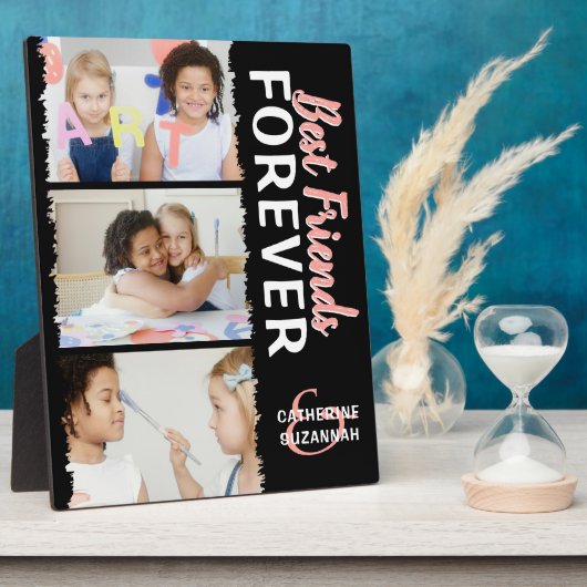 可愛いキッズ最高の永遠の友だち写真3枚 フォトプラーク (側面)