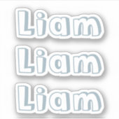 可愛いキッズ石板ブルーネームシール シール (正面)