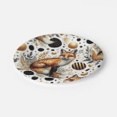 可愛いキツネとドットのシームレス ペーパープレート (アングル)