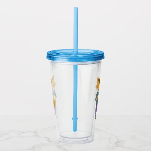 可愛いキツネに一杯のお茶 アクリルタンブラー (右)