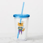 可愛いキツネに一杯のお茶 アクリルタンブラー (裏面)