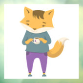 可愛いキツネに一杯のお茶 ウィンドウサイン (シート3)