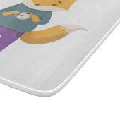 可愛いキツネに一杯のお茶 カッティングボード (角)