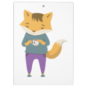 可愛いキツネに一杯のお茶 クリップボード (裏面)