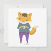 可愛いキツネに一杯のお茶 シーズンカード (裏面)