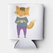 可愛いキツネに一杯のお茶 缶クーラー (正面)