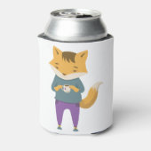 可愛いキツネに一杯のお茶 缶クーラー (缶裏面)