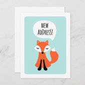 可愛いキツネの転居届け 案内ポストカード (正面/裏面)