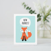 可愛いキツネの転居届け 案内ポストカード (スタンド正面)