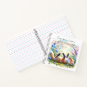 可愛いキツネウォーターカラーベビーシャワーゲストブック ノートブック (内部)