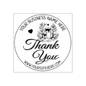 可愛いキツネカスタムビジネスサンキューゴム印 ラバースタンプ (インプリント)