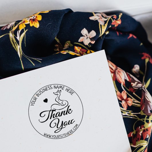 可愛いキツネカスタムビジネスサンキュー ラバースタンプ