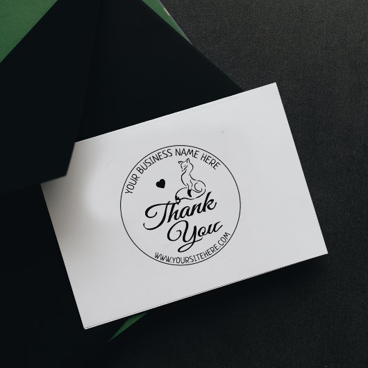 可愛いキツネカスタムビジネスサンキュー ラバースタンプ