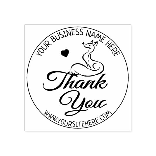 可愛いキツネカスタムビジネスサンキュー ラバースタンプ (インプリント)