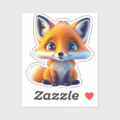 可愛いキツネキッズウッドランドスクール漫画グラフィック シール (シート)