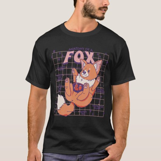 可愛いキツネキツネデザイン Tシャツ (正面)