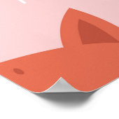 可愛いキツネシームレスパターン、オオカミの手描き森 ポスター (角)