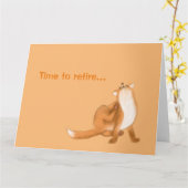 可愛いキツネスケッチ カード (黄色い花)