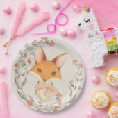 可愛いキツネフローラベビーアニマルズベビーGIrlシャワー ペーパープレート (パーティー)
