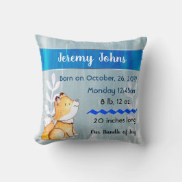 可愛いキツネベビー統計誕生メモリ枕キープサケ クッション