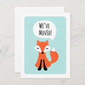 可愛いキツネ住所の変更を移動 案内ポストカード (正面/裏面)