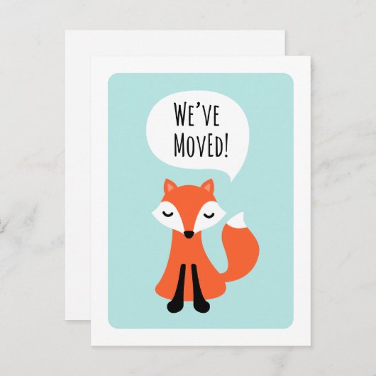 可愛いキツネ住所の変更を移動 案内ポストカード (正面/裏面)