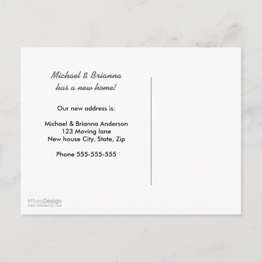 可愛いキツネ住所の変更を移動 案内ポストカード (裏面)