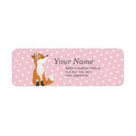 可愛いキツネ差出人住所 ラベル