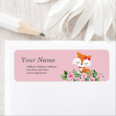 可愛いキツネ差出人住所 ラベル (インサイチュ)