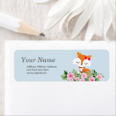 可愛いキツネ差出人住所 ラベル (インサイチュ)