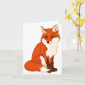 可愛いキツネ座るノートカード カード (黄色い花)
