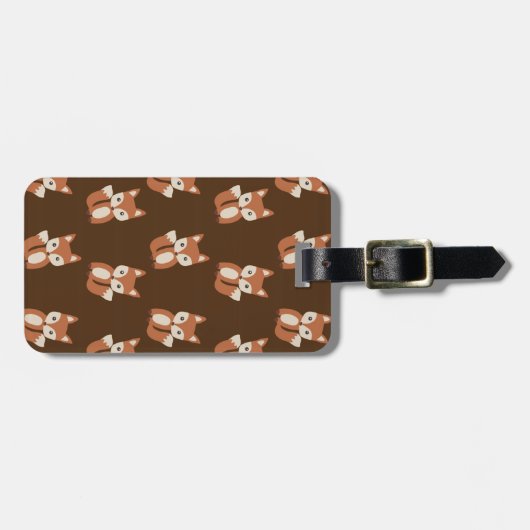 可愛いキツネ柄 ラゲッジタグ (正面横)