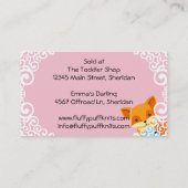 可愛いキツネ玉の糸の編み物クロシェのホームズパン 名刺 (裏面)