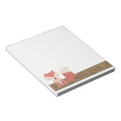 可愛いキツネ素朴ウッドフォレストクリーチャーパーソナライズされた ノートパッド (アングル)