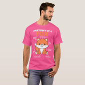 可愛いキツネ説明キツネの解剖学 Tシャツ (正面フル)