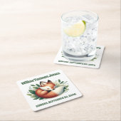 可愛いキツネ離れが赤ん坊シャワーで寝る スクエアペーパーコースター (インサイチュ)