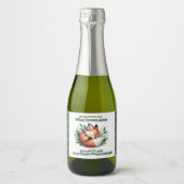 可愛いキツネ離れが赤ん坊シャワーで寝る スパークリングワインラベル (正面)