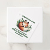 可愛いキツネ離れが赤ん坊シャワーで寝る フェイバータグ (インサイチュ)