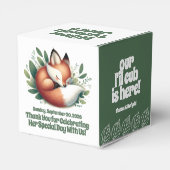 可愛いキツネ離れが赤ん坊シャワーで寝る フェイバーボックス (裏面サイド)