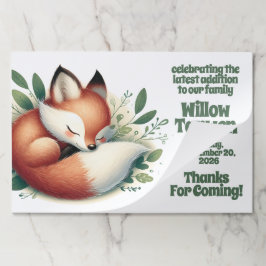 可愛いキツネ離れが赤ん坊シャワーで寝る ペーパーパッド