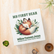 可愛いキツネ離れ眠りベビー1年目